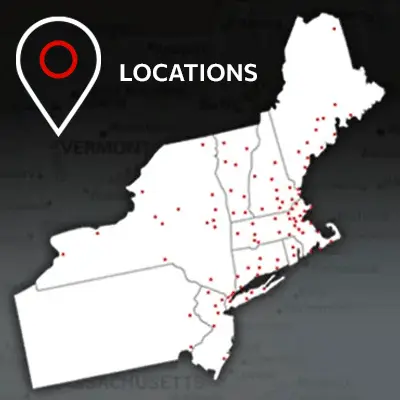 locations map with f w webb locations
